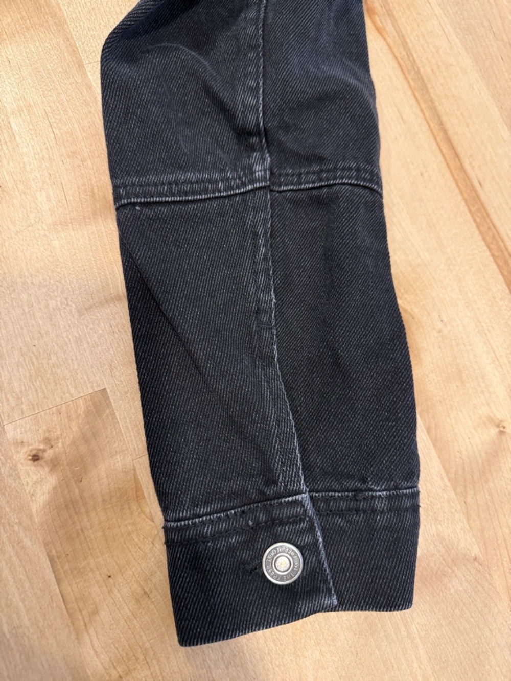 Free People Rumors Black Washed Denim Jacket Size S Oversized Distressed - Picture 9 of 12